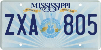MS license plate ZXA805