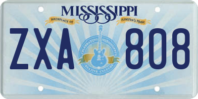 MS license plate ZXA808