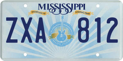 MS license plate ZXA812