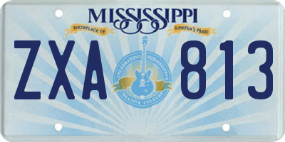 MS license plate ZXA813