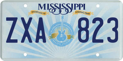 MS license plate ZXA823