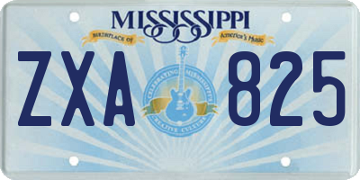 MS license plate ZXA825