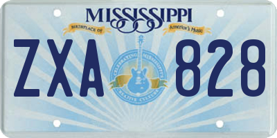 MS license plate ZXA828
