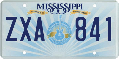 MS license plate ZXA841