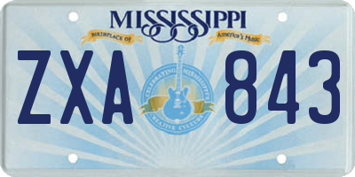 MS license plate ZXA843