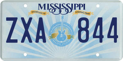MS license plate ZXA844