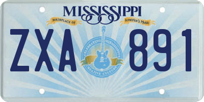 MS license plate ZXA891