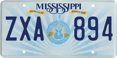 MS license plate ZXA894