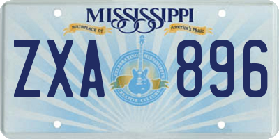 MS license plate ZXA896