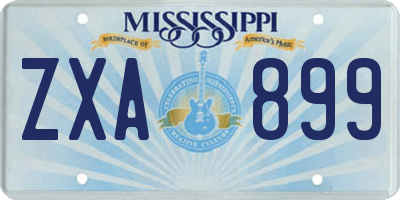MS license plate ZXA899