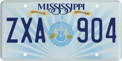 MS license plate ZXA904