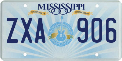 MS license plate ZXA906