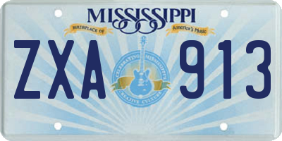 MS license plate ZXA913