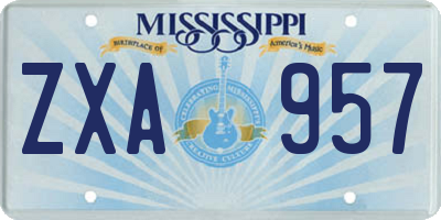 MS license plate ZXA957