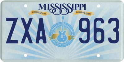 MS license plate ZXA963