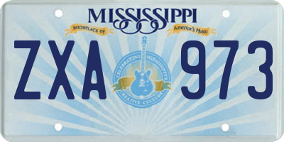 MS license plate ZXA973