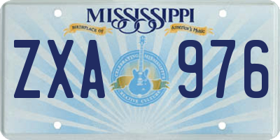 MS license plate ZXA976