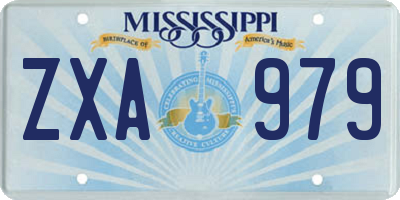 MS license plate ZXA979