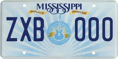 MS license plate ZXB000