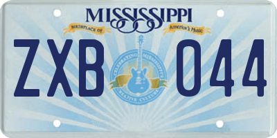 MS license plate ZXB044