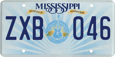 MS license plate ZXB046