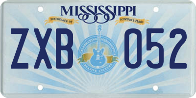 MS license plate ZXB052