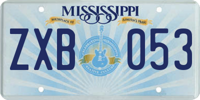 MS license plate ZXB053