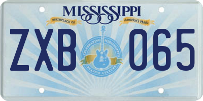 MS license plate ZXB065