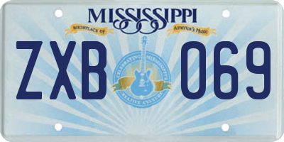 MS license plate ZXB069