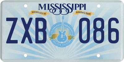 MS license plate ZXB086
