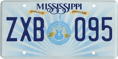 MS license plate ZXB095