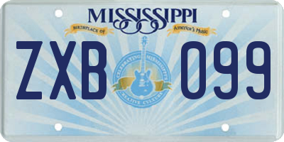 MS license plate ZXB099