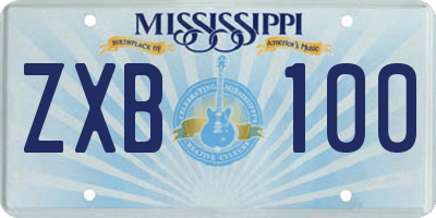 MS license plate ZXB100