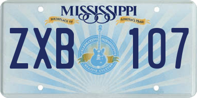 MS license plate ZXB107