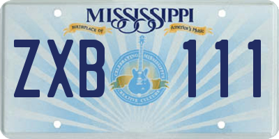 MS license plate ZXB111