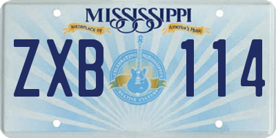 MS license plate ZXB114