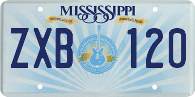 MS license plate ZXB120
