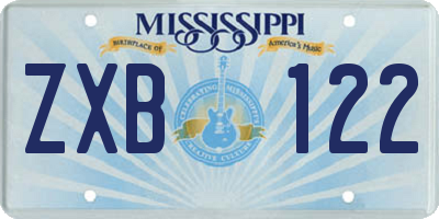 MS license plate ZXB122