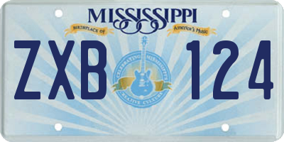 MS license plate ZXB124