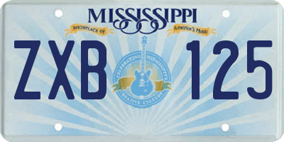 MS license plate ZXB125