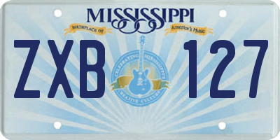 MS license plate ZXB127