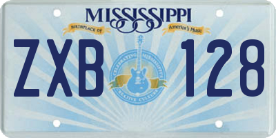 MS license plate ZXB128