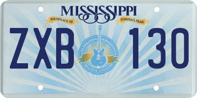 MS license plate ZXB130