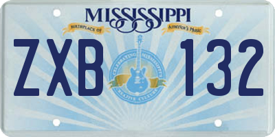 MS license plate ZXB132