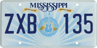 MS license plate ZXB135