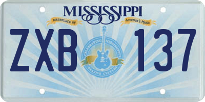 MS license plate ZXB137