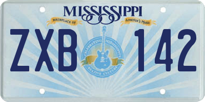 MS license plate ZXB142