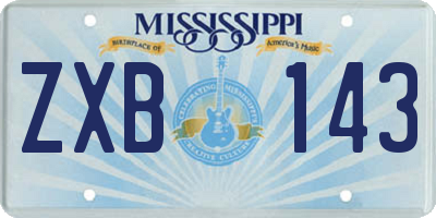 MS license plate ZXB143