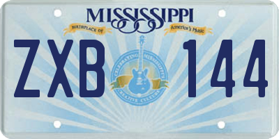 MS license plate ZXB144
