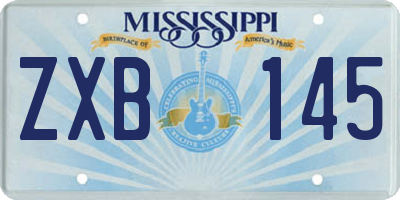 MS license plate ZXB145